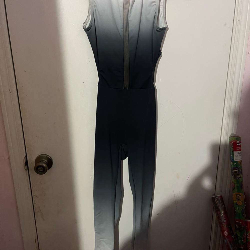 Weissman Dance Jumpsuit Gray and Black Ombré Costume